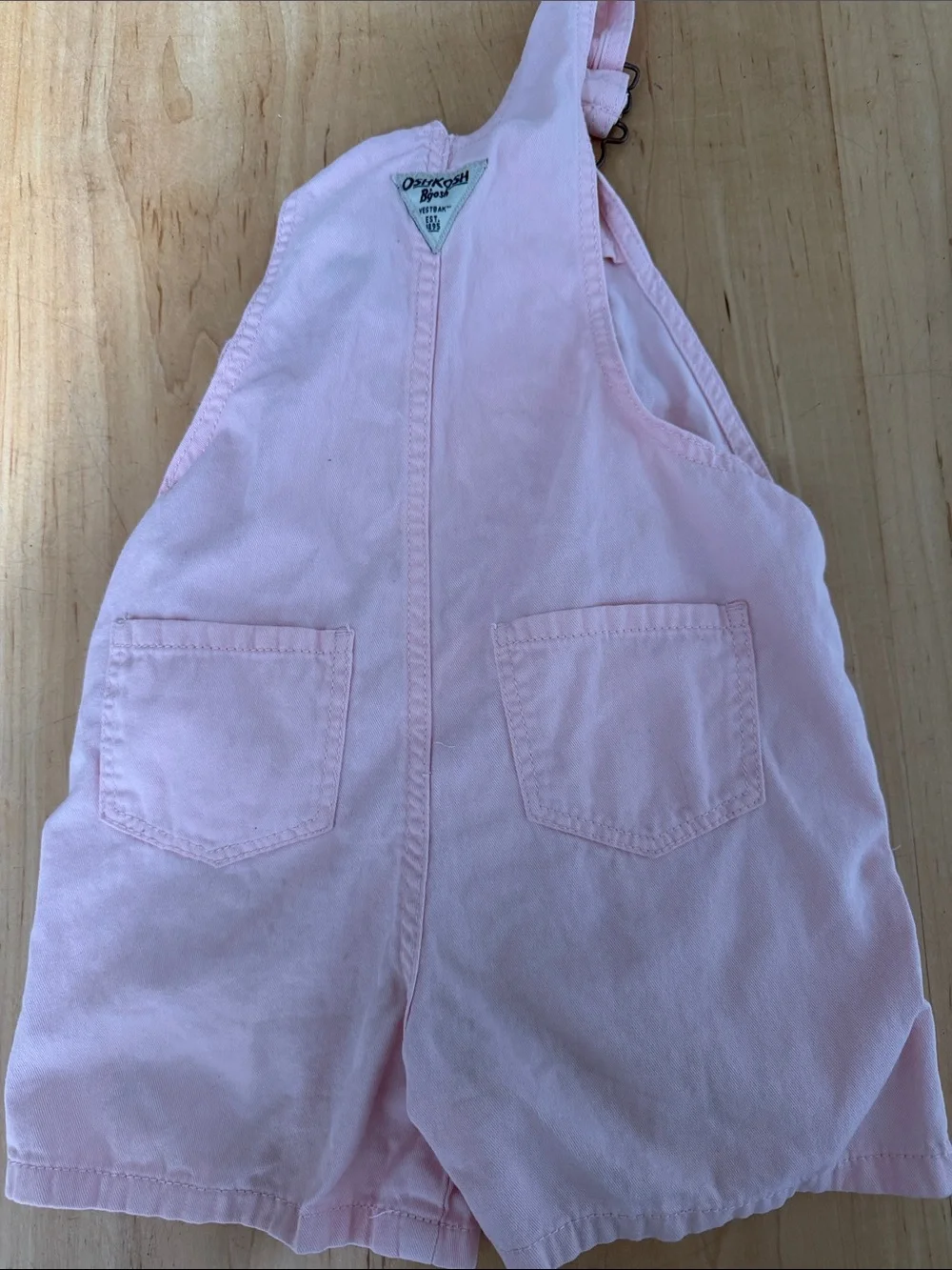 OshKosh B'gosh Light Pink Heart Pocket Short Overalls